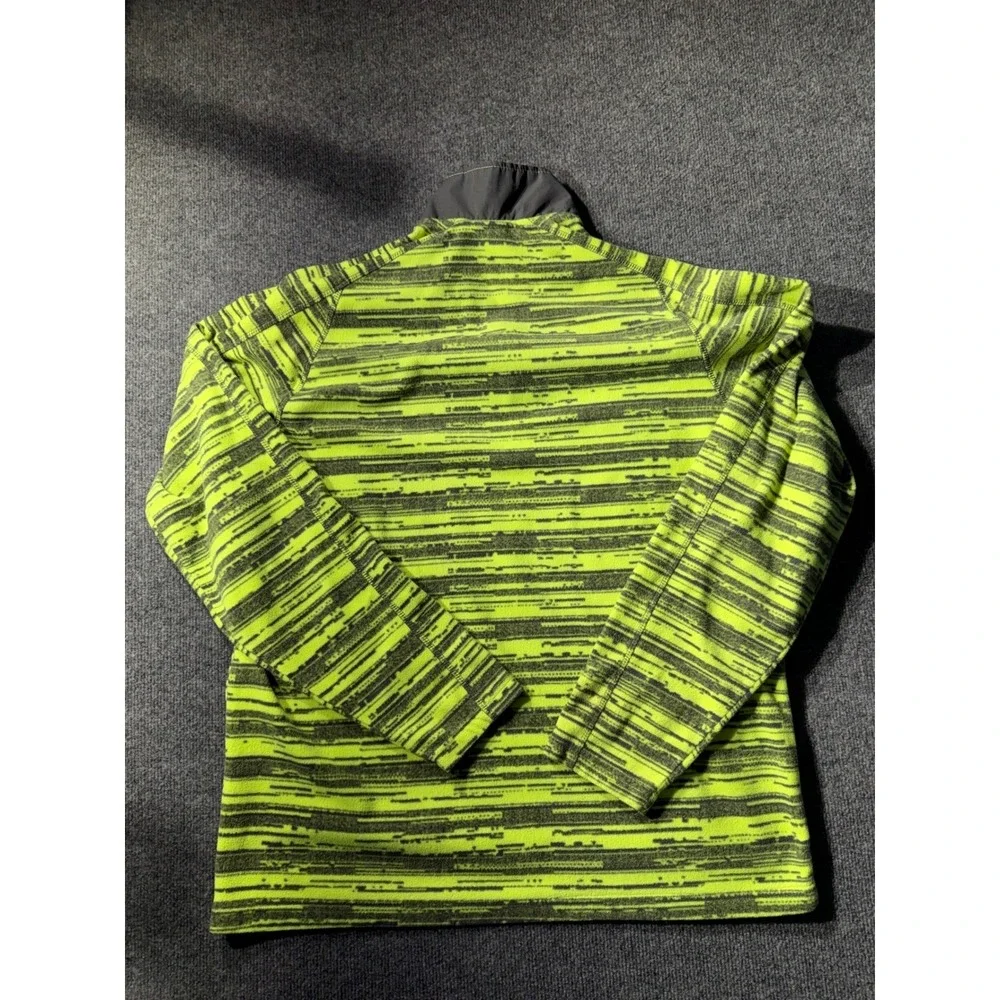 Xersion Mens XL Fleece Quarter Zip Pullover Neon Lime Green Space Dye Mock Neck